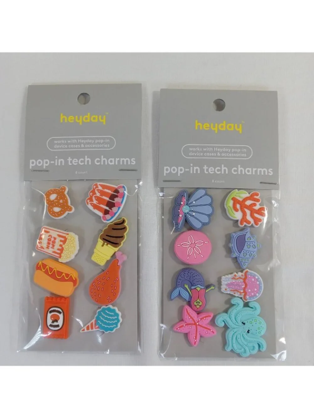 heyday iPhone 17 Pink Pop-In Phone Case 2 Packs Charms Sea Ocean Food New
